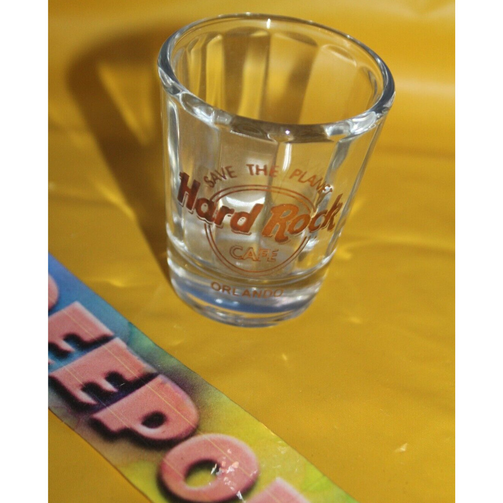 The Hard Rock Cafe Orlando Florida Shot Glass Souvenir Save The Planet 2.5
